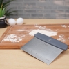 cutter for Bread and Pizza Dough, Stainless Steel Metal Good Grips Bench Scraper Chopper, Great as Dough, Multipurpose Kitchen Utensil for Flat Top Griddle, Commercial Quality