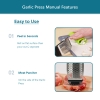 Stainless Steel Garlic Press Rocker Set of 4 Pieces, Premium Garlic Mincer, New Innovative Garlic Crusher with Peeler and Scraper, Comfortable Grip (Black)