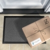 Basket Weave Zymta Door Mat 46 x 76 cm - Grey / Black