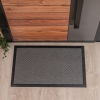 Basket Weave Zymta Door Mat 46 x 76 cm - Grey / Black