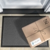 Basket Weave Zymta Door Mat 60 x 90 cm - Grey / Black
