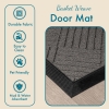Basket Weave Zymta Door Mat 60 x 90 cm - Grey / Black