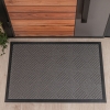Basket Weave Zymta Door Mat 60 x 90 cm - Grey / Black