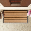 Zymta Linear Striped Door Mat 46 x 76 cm - Light Brown / Black
