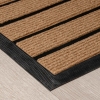 Zymta Linear Striped Door Mat 46 x 76 cm - Light Brown / Black