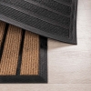Zymta Linear Striped Door Mat 46 x 76 cm - Light Brown / Black