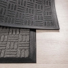 Woven Grid Zymta Door Mat 46 x 76 cm - Grey / Black
