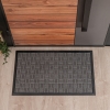 Woven Grid Zymta Door Mat 46 x 76 cm - Grey / Black