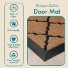 Hexagon Lattice Zymta Door Mat 46 x 76 cm - Light Brown / Black