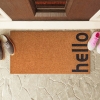 Vertical Hello Zymta Door Mat 46 x 76 cm - Light Brown / Black