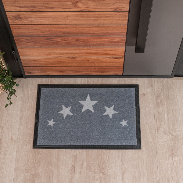 Zymta Stars Printed Door Mat 40 x 60 cm - Multicolor