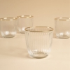 4 Pieces Clear Line Glass Cup Set 295 ml - Transparent