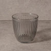 4 Pieces Clear Line Glass Cup Set 295 ml - Smoked