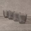 4 Pieces Clear Line Glass Cup Set 295 ml - Smoked