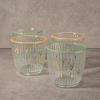 4 Pieces Floral Charm Glass Tumblers Set 295 ml - Multicolored