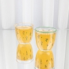4 Pieces Floral Charm Glass Tumblers Set 295 ml - Multicolored