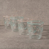4 Pieces Floral Butterfly Glass Cup Set 295 ml - Multicolored