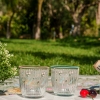 4 Pieces Floral Butterfly Glass Cup Set 295 ml - Multicolored