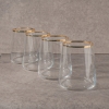 4 Pieces Elegance Gold Rim Glass Tumbler Set 420 ml - Transparent