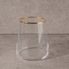 4 Pieces Elegance Gold Rim Glass Tumbler Set 420 ml - Transparent
