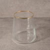 4 Pieces Elegance Gold Rim Glass Tumbler Set 420 ml - Transparent