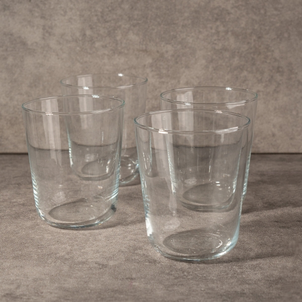 4 Pieces Elegant Glass Cup Set 315 ml - Transparent