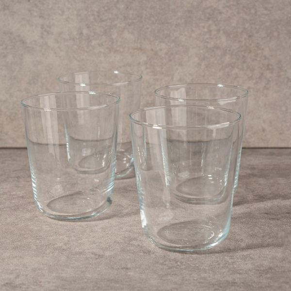 4 Pieces Elegant Glass Cup Set 315 ml - Transparent