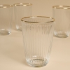 4 Pieces Clear Line Glass Cup Set 395 ml - Transparent
