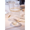 4 Pieces Clear Line Glass Cup Set 395 ml - Transparent