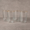 4 Pieces Clear Line Glass Cup Set 395 ml - Transparent