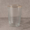 4 Pieces Clear Line Glass Cup Set 395 ml - Transparent