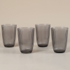 4 Pieces Clear Line Glass Cup Set 395 ml - Smoked