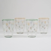 4 Pieces Floral Charm Glass Tumblers Set 395 ml - Multicolored