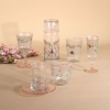 4 Pieces Floral Butterfly Glass Cup Set 395 ml - Multicolored