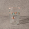 4 Pieces Floral Butterfly Glass Cup Set 395 ml - Multicolored