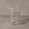 4 Pieces Floral Butterfly Glass Cup Set 395 ml - Multicolored
