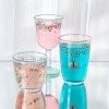 4 Pieces Floral Butterfly Glass Cup Set 395 ml - Multicolored
