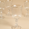 4 Pieces Clear Line Glass Cup Set 240 ml - Transparent