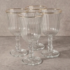 4 Pieces Clear Line Glass Cup Set 240 ml - Transparent