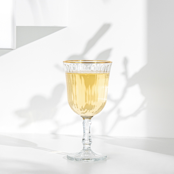 4 Pieces Clear Line Glass Cup Set 240 ml - Transparent