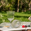 4 Pieces Clear Line Glass Cup Set 240 ml - Transparent