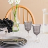 4 Pieces Clear Line Glass Cup Set 240 ml - Smoked