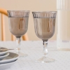 4 Pieces Clear Line Glass Cup Set 240 ml - Smoked