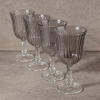 4 Pieces Clear Line Glass Cup Set 240 ml - Smoked