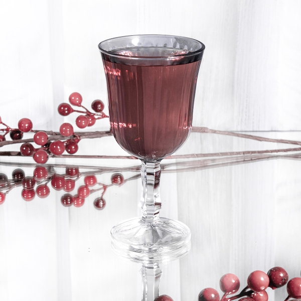 4 Pieces Clear Line Glass Cup Set 240 ml - Smoked
