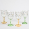 4 Pieces Floral Charm Glass Tumblers Set 240 ml - Multicolored
