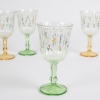 4 Pieces Floral Charm Glass Tumblers Set 240 ml - Multicolored
