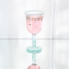 4 Pieces Floral Butterfly Glass Cup Set 240 ml - Multicolored