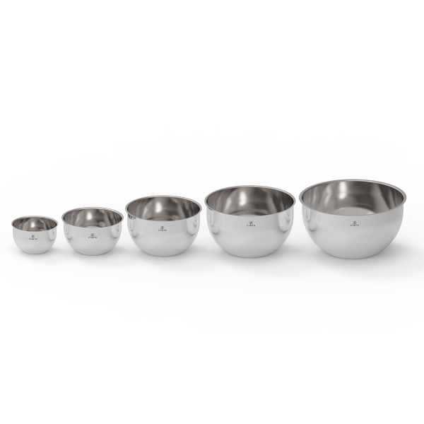 5 Pieces Zymta Stainless Steel Mixing Bowls Set - Silver