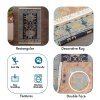 80 x 150 cm Mirror Craft Tribal Motifs Double Sided Decorative Rug - Black / Aqua